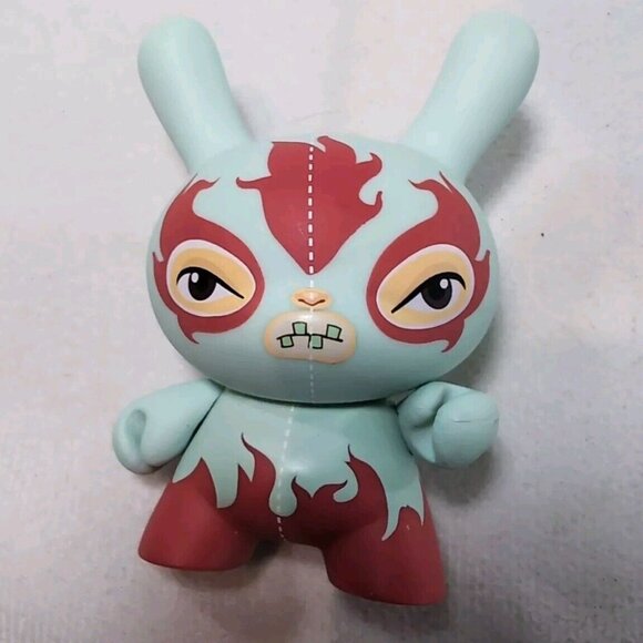 Kidrobot Dunny 2010 Fatale Vinyl Figure Kathie Olivas Blue Red 3" 2/25 Designer - Picture 1 of 7